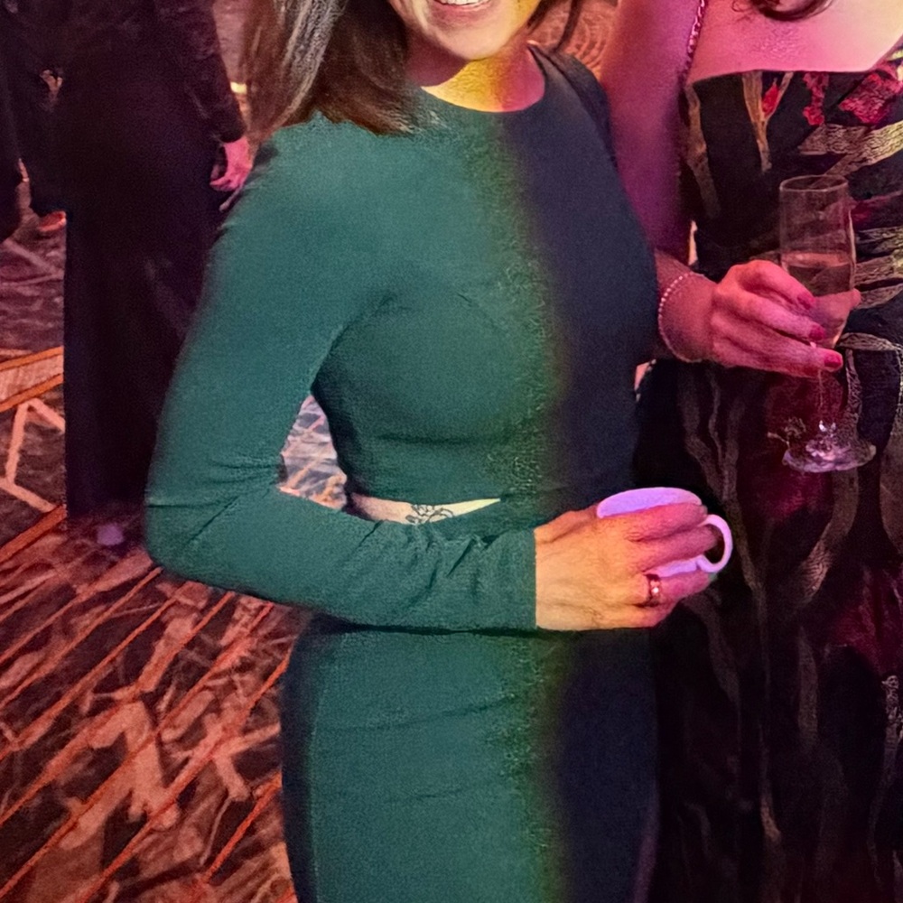 Lulus Going for the Wow Emerald Green Long Sleeve Cutout Maxi Dress - Picture 5 of 5
